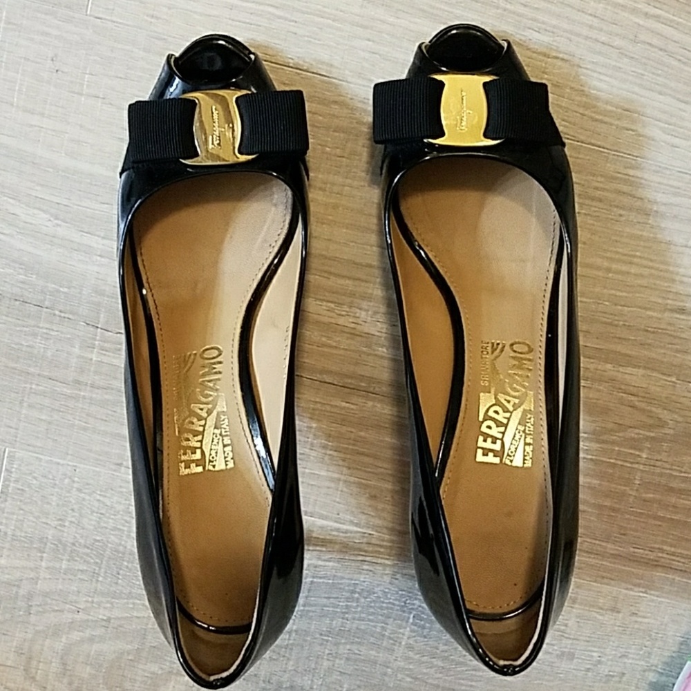 Salvatore ferragamo Pola peep toe pumps